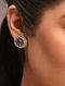 Maroon Tribal Silver Stud Earrings