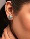 Turquoise Tribal Silver Stud Earrings