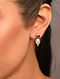 Maroon White Tribal Silver Earrings