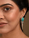 Turquoise Tribal Silver Earrings