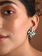 Green Silver Tone Victorian Earrings