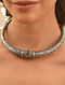Red Kempstone Encrusted Silver Choker Necklace