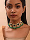 Green Gold Tone Foiled Kundan Necklace