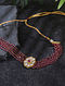 Red Gold Tone Foiled Kundan Choker Necklace