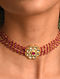 Red Gold Tone Foiled Kundan Choker Necklace