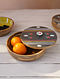 Handpainted Wooden Storage Box With Lid (D- 9.6in, H- 3in)