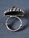 Pink Kempstone Encrusted Tribal Silver Ring