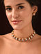 Navratna Gold Tone Necklace with Earrings (Set of 2)