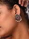 Red Kempstone Encrusted Tribal Silver Earrings