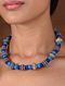 Blue Tribal Silver Short Necklace 