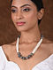 White Tribal Silver Short Necklace 