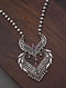 Maroon Green Kempstone Encrusted Tribal Silver Necklace 