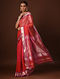 Red Handwoven Maheshwari Silk Cotton Saree