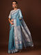 Blue Handwoven Maheshwari Silk Cotton Saree