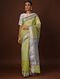 Green Handwoven Maheshwari Silk Cotton Saree