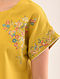 Mustard Embroidered Cotton Top