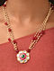 Pink Gold Tone Kundan Necklace 