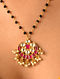 Pink Gold Tone Pachi Kundan Mangalsutra Necklace