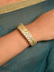 Gold Tone Bangle With Mother of Pearls