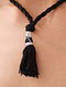 Black Tribal Silver Dholki Thread Necklace 