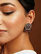 Ruby Pink Kempstone Encrusted Tribal Silver Stud Earrings