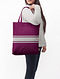 Purple White Handcrafted Canvas Tote Bag