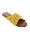 Yellow Handcrafted Faux Leather Flats
