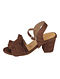 Brown Handcrafted Faux Leather Block Heels