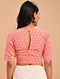 Pink Block Printed Cotton Blouse with Gota Work