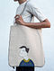 Beige Hand Embroidered Jute Tote Bag