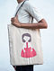 Beige Hand Embroidered Jute Tote Bag