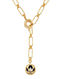 Cancer Gold Tone Enameled Pendant With Chain