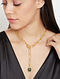 Libra Gold Tone Enameled Pendant With Chain