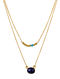 Lapis And Turquoise Gold Plated Necklace