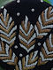Black Gold Hand Embroidered Silk Clutch