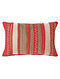 Red Hand Beaded And Lace Embroided Velvet Applique Cushion Cover (L - 14in, W - 20in)
