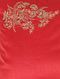 Red Hand Beaded And Embroided Cushion Cover (L - 16in, W - 16in)
