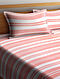Red Cotton Double Bed Cover with Pillow Covers (Set of 3)