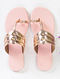 Rose Gold Handcrafted Faux Leather Kolhapuri Flats