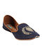 Blue Gold Handcrafted Suede Leather Juttis for Men