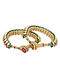Gold Plated Vellore Polki Silver Bracelet - Set of Two (Size 2/3)
