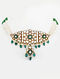  Gold Plated Vellore Polki Silver Necklace with Pearls