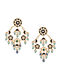 Blue Gold Plated Vellore Polki Silver Earrings