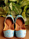 Blue Handcrafted Cotton Leather Juttis