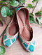 Green Handcrafted Silk Leather Juttis