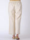 Ivory Embroidered Elasticated-waist Poplin Pants with Silver Gota Work