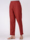 Red Elasticated Waist Cotton Pants