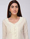 Ivory Cotton Dobby Front Open Tunic