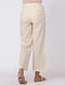 Ivory Pleated Cotton Dobby Pants with Pocket