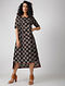 Black-Madder Block-printed Cotton Dress with gathers